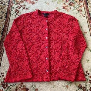 Francesca Rose full lace red blouse